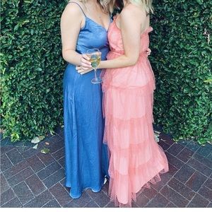 Lulus pink ruffled formal dress